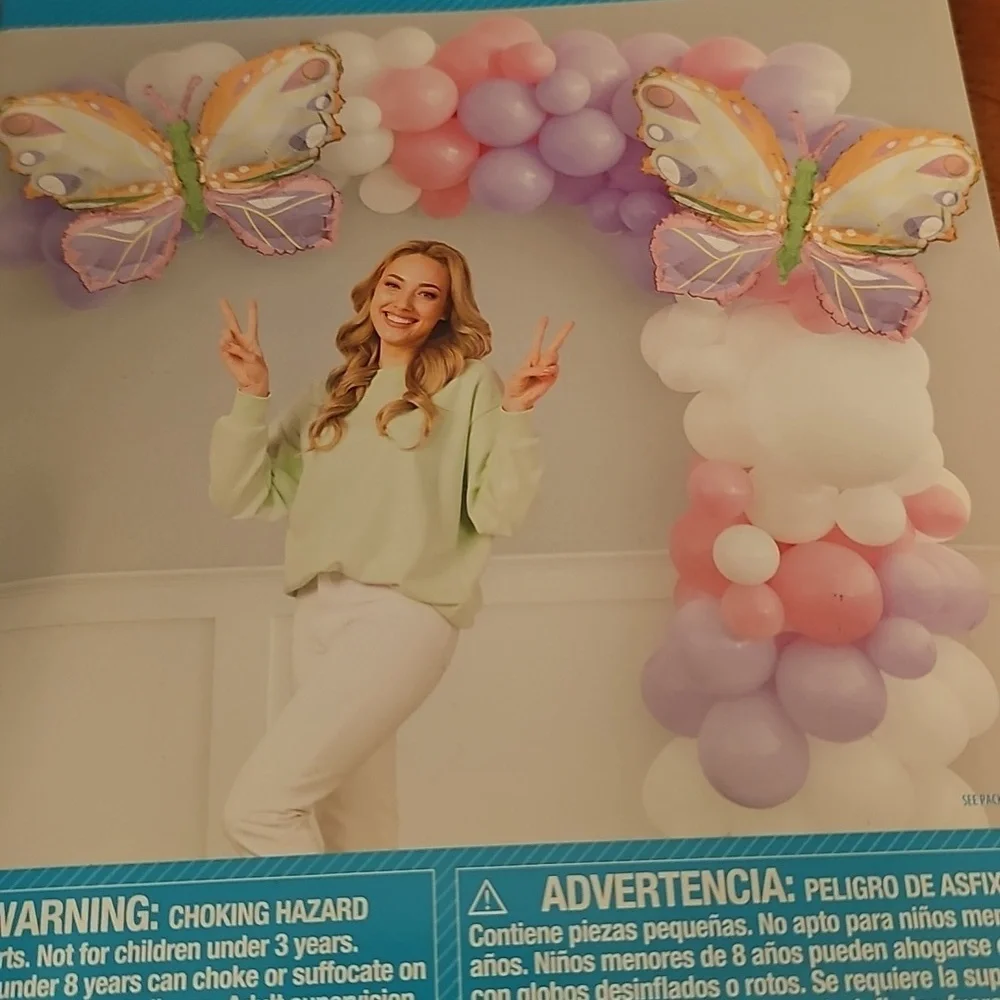 Balloon Arch Kit - Multicolor Balloons With Metallic Butterfly Foil Balloonsl